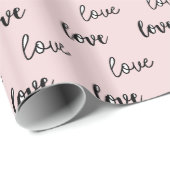 Blush roze zwart liefde cadeaupapier (Rol Hoek)