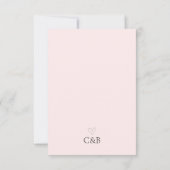 Blush Roze & Zwart Modern Script Save the Date (Achterkant)
