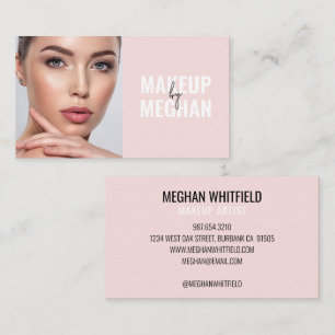 Blush Roze Zwart Moderne Foto Make-up Visitekaartje