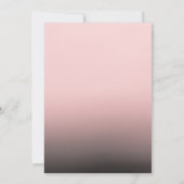 Blush Roze Zwart Ombre Modern Chique Sweet 16 Part Kaart (Achterkant)