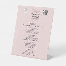 Blush Roze Zwart QR Make-up Kunstenaar  Prijslijst