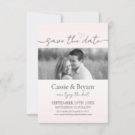 Blush Roze & Zwart Romantisch Chique Save the Date
