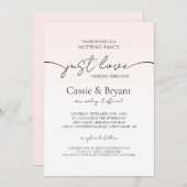 Blush Roze & Zwart Romantisch Modern Script Bruilo Kaart (Voorkant / Achterkant)