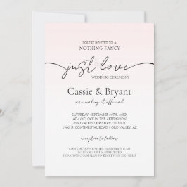 Blush Roze & Zwart Romantisch Modern Script Bruilo Kaart