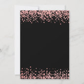 Blush Roze & Zwart Roos Gouden Glitter Ombre Verja Kaart (Achterkant)