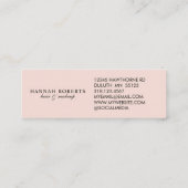 Blush Roze Zwart Script Foto Haar Make-up Mini Visitekaartje (Achterkant)