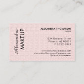 Blush Roze Zwart Script Foto Make-up Zakelijk Visitekaartje (Achterkant)