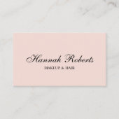 Blush Roze Zwart Script Sociale QR Code Haar Make- Visitekaartje (Voorkant)