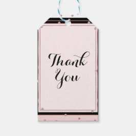 Blush Roze zwart wit en Roos Gold Vrijgezellenfees Cadeaulabel