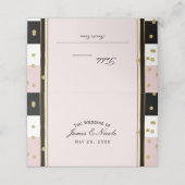 Blush Roze Zwart Wit & Goud Tafel Nummer Plaats Plaatskaartje (Buitenkant ongevouwen)