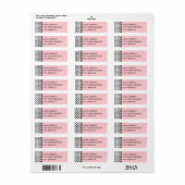 Blush roze, zwart, wit label voor retouradres (Full Sheet)