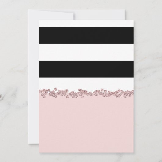 Blush Roze Zwart Wit Roos Gold SWEET 16 Party Kaart (Achterkant)