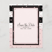 Blush Roze Zwart Wit Roos Goud Save the Date Aankondigingskaart (Voorkant)