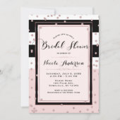 Blush Roze Zwart Wit Roos Goud Vrijgezellenfeest Kaart (Voorkant)