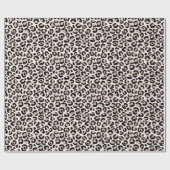 Blush roze zwarte crème-leopardafdruk         cadeaupapier (Vlak)