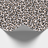 Blush roze zwarte crème-leopardafdruk         cadeaupapier (Hoek)