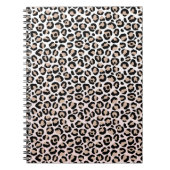 Blush roze zwarte crème-leopardafdruk notitieboek (Voorkant)