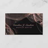 Blush roze zwarte elegant glitter make-up kunstena visitekaartje (Voorkant)