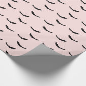 Blush Roze zwarte Eyelashes Glam Cadeaupapier (Hoek)