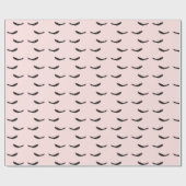 Blush Roze zwarte Eyelashes Glam Cadeaupapier (Vlak)