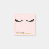Blush roze zwarte Eyelashes Glam Gold Square Post-it® Notes (Voorkant)