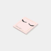 Blush roze zwarte Eyelashes Glam Gold Square Post-it® Notes (Schuin)