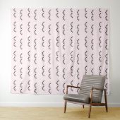 Blush Roze zwarte Eyelashes Wandkleed (In Situ (horizontaal))
