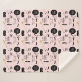 Blush roze zwarte goudas Glam Sherpa Deken (Voorkant (horizontaal))