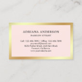 Blush Roze Zwarte Kleding Hanger Mode Stylist Visitekaartje (Achterkant)