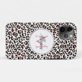 Blush roze zwarte leopard printMonogram Case-Mate iPhone Case (Achterkant (horizontaal))