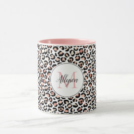 Blush roze zwarte leopard printMonogram Mok