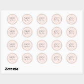 Blush Roze Zwarte Make-up Salon Ronde Sticker (Vel)