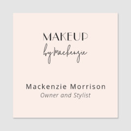 Blush Roze Zwarte Make-up Salon Vierkant Naamplaatje