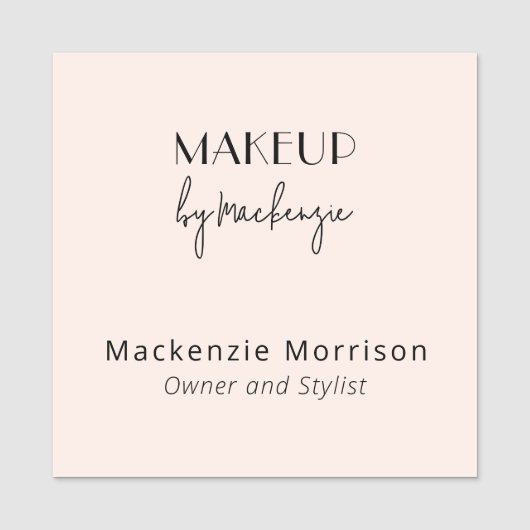 Blush Roze Zwarte Make-up Salon Vierkant Naamplaatje (Voorkant)