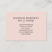 Blush Roze Zwarte Script 3 Foto Haar Make-up Visitekaartje (Achterkant)