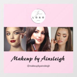 Blush Roze Zwarte Script 3 Foto Make-up Raamsticker