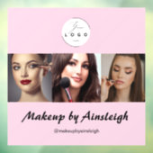 Blush Roze Zwarte Script 3 Foto Make-up Raamsticker (Vel 3)