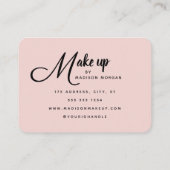 Blush Roze Zwarte Script 3 Foto Make-up Visitekaartje (Achterkant)