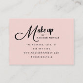 Blush Roze Zwarte Script 3 Foto Make-up Visitekaartje (Achterkant)