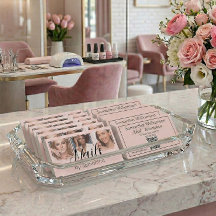Blush Roze Zwarte Script 3 Foto QR Code Nagel Tech