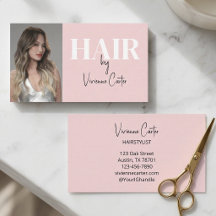 Blush Roze Zwarte Script Foto Haarstylist