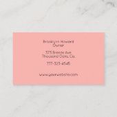 Blush Roze Zwarte Script Foto Make-up Bedrijf  Visitekaartje (Achterkant)