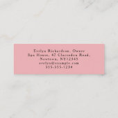 Blush Roze Zwarte Script Foto Make-up Mini Visitekaartje (Achterkant)