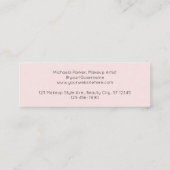 Blush Roze Zwarte Script Foto Make-up Mini Visitekaartje (Achterkant)