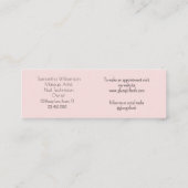 Blush Roze Zwarte Script Foto Make-up Mini Visitekaartje (Achterkant)