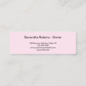 Blush Roze Zwarte Script Foto Make-up Mini Visitekaartje (Achterkant)