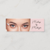 Blush Roze Zwarte Script Foto Make-up Mini Visitekaartje (Voorkant)