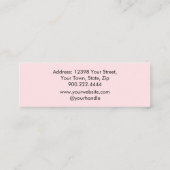 Blush Roze Zwarte Script Foto Make-up MIni Visitekaartje (Achterkant)
