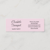 Blush Roze Zwarte Script Foto Make-up Mini Visitekaartje (Achterkant)