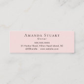 Blush Roze Zwarte Script Foto Make-up Mini Visitekaartje (Achterkant)